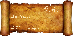 Ihm Anita névjegykártya