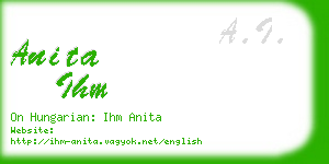 anita ihm business card